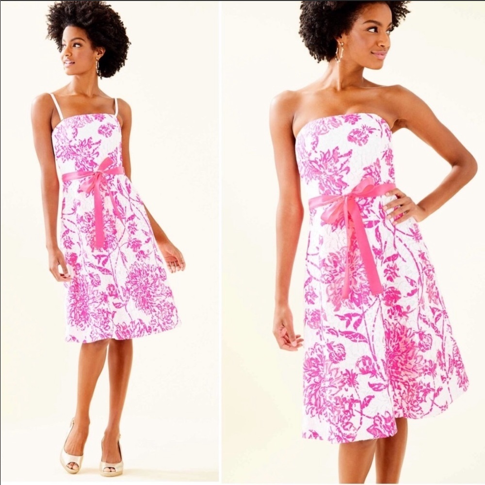 NWT Lilly Pulitzer strapless Sienna Dress size 00 - Picture 4 of 5